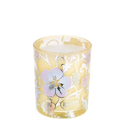 Bagutta Silver Flames Candela Profumata Limone Decoro Fiori Gialli 150 g