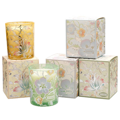 Bagutta Silver Flames Candela Profumata Limone Decoro Fiori Gialli 150 g