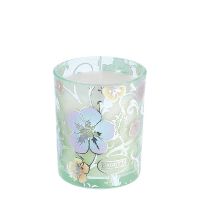 Bagutta Silver Flames Candela Profumata Lavanda Decoro Fiori Verdi 150 g