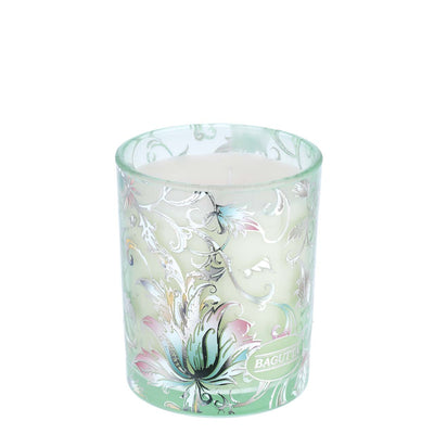 Bagutta Silver Flames Candela Profumata Lavanda Decoro Foglie Verdi 150 g