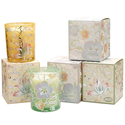 Bagutta Silver Flames Set Diffusore e Candela Cannella Decoro Foglie Azzurre 50 ml + 70 g