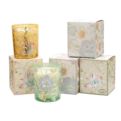 Bagutta Silver Flames Set Diffusore e Candela Limone Decoro Foglie Gialle 50 ml + 70 g