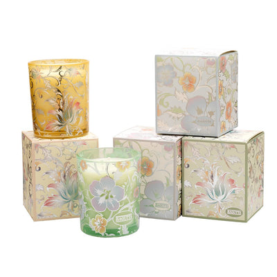 Bagutta Silver Flames Set Diffusore e Candela Lavanda Decoro Foglie Verdi 50 ml + 70 g