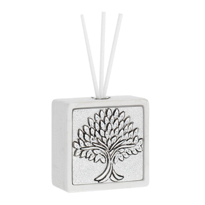Bagutta Profumatore per Ambienti Quadrato Albero con Spighe Argentato 6x6 cm