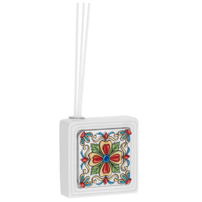 Bagutta Maiolica Rossa Profumatore per Ambienti Quadrato Bianco 8x8x3 cm