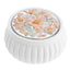 Bagutta Fiori Pesca Cofanetto Tondo Bianco a Coste Ø 8,5x4 cm