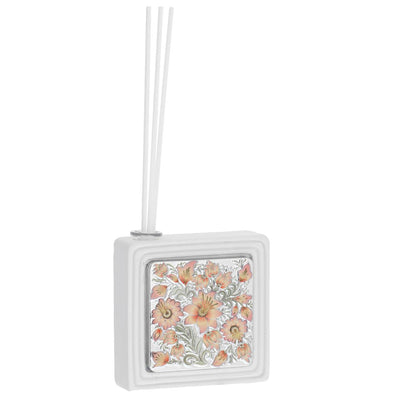 Bagutta Fiori Pesca Profumatore per Ambienti Quadrato Bianco 8x8x3 cm