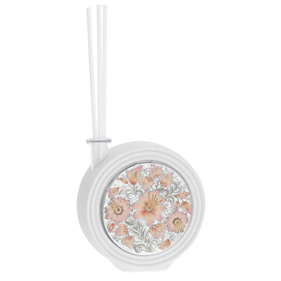 Bagutta Fiori Pesca Profumatore per Ambienti Tondo Bianco Ø 8,5x3 cm