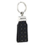 Bagutta Portachiavi ad Anello con Inserto in Tessuto Nero Microfantasia Blu 11 cm