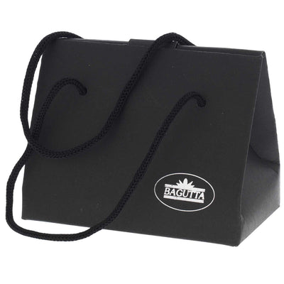 Bagutta Portachiavi ad Anello con Inserto in Tessuto Nero Microfantasia Blu 11 cm