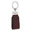 Bagutta Portachiavi ad Anello con Inserto in Tessuto Bordeaux Microfantasia Gialla 11 cm