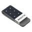 Bagutta Fermasoldi con Inserto in Tessuto Nero Fantasia Blu 6x3 cm