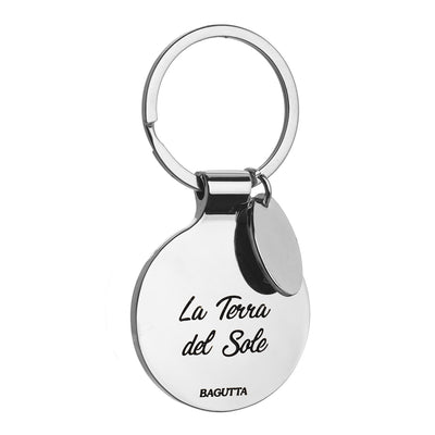 Bagutta La Terra del Sole Portachiavi Tondo Motivo Ornamentale Rosso e Blu 7 cm