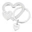 Bagutta Portachiavi Silver Plated Cuore Bianco con Cuore in Rilievo 7 cm