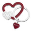 Bagutta Portachiavi Silver Plated Cuore Rosso con Cuore in Rilievo 7 cm