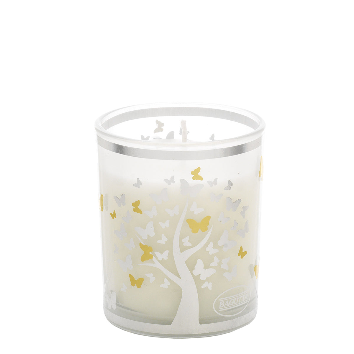 Bagutta Silver Flames Candela Profumata Vaniglia Noir Albero con Farfalle 150 g