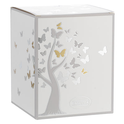 Bagutta Silver Flames Candela Profumata Vaniglia Noir Albero con Farfalle 500 g