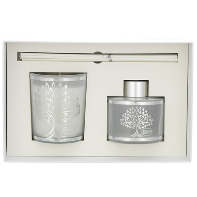 Bagutta Silver Flames Set Diffusore con Bastoncini e Candela Vaniglia Noir Albero con Spighe 100 ml + 150 g
