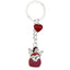 Bagutta Portachiavi Angelo in Metallo Silver Plated con Cuore Abito Rosso 9 cm