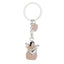 Bagutta Portachiavi Angelo in Metallo Silver Plated con Cuore Abito Rosa 9 cm
