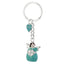 Bagutta Portachiavi Angelo in Metallo Silver Plated con Quadrifoglio Abito Azzurro 9 cm