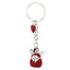 Bagutta Portachiavi Angelo in Metallo Silver Plated con Quadrifoglio Abito Rosso 9 cm