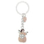 Bagutta Portachiavi Angelo in Metallo Silver Plated con Quadrifoglio Abito Rosa 9 cm