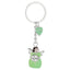 Bagutta Portachiavi Angelo in Metallo Silver Plated con Quadrifoglio Abito Verde 9 cm