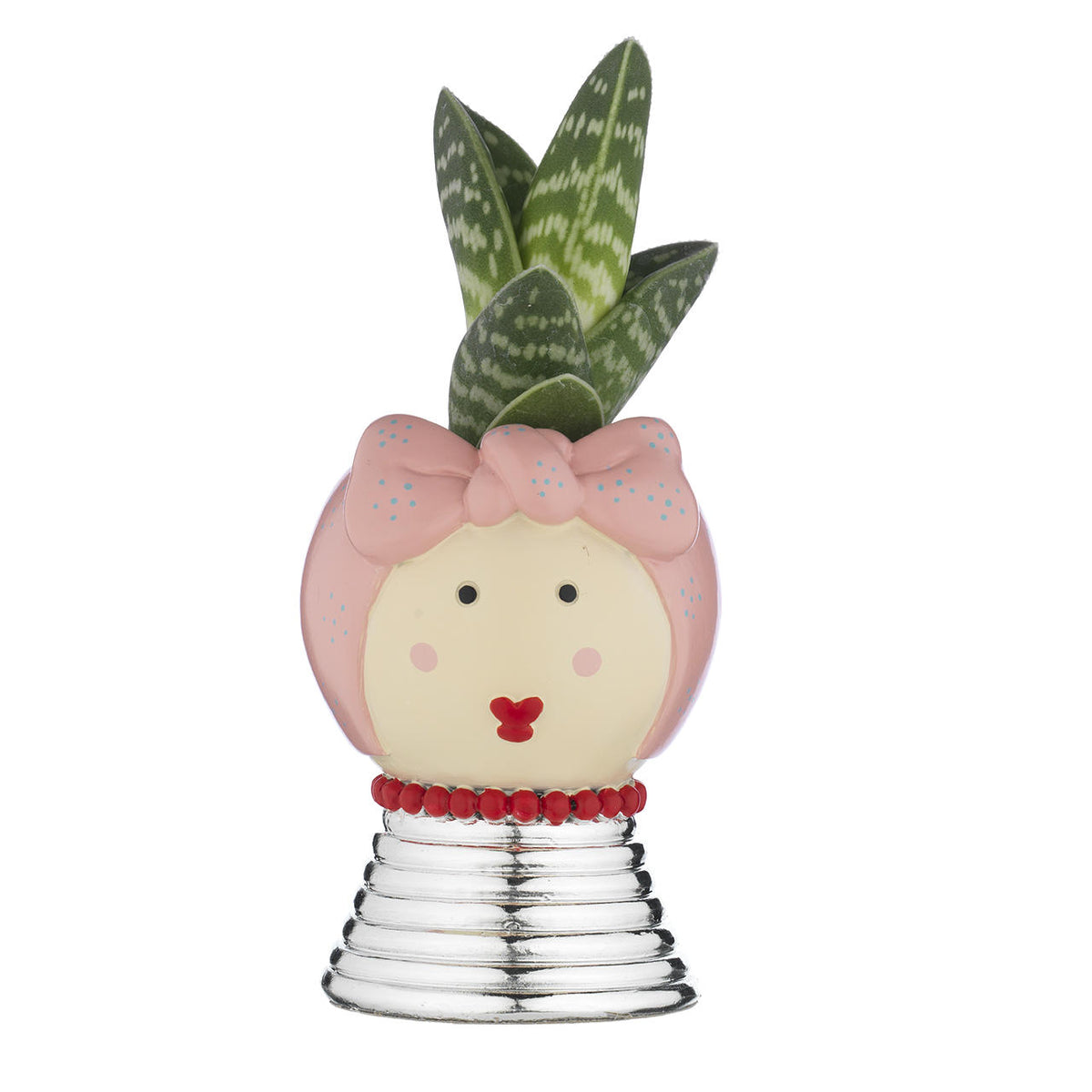 Bagutta Mama Piantina Naturale Assortita con Portavaso Viso Rosa 9 cm