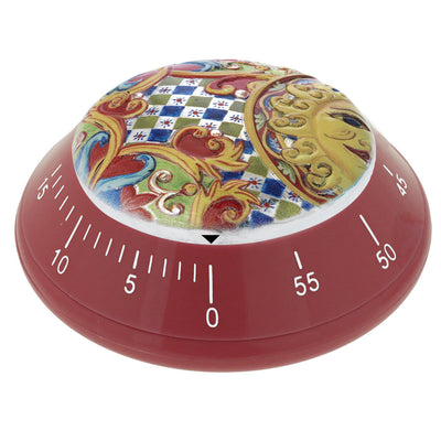 Bagutta La Terra del Sole Timer da Cucina Rosso Mosaico Sole e Luna 8x10 cm