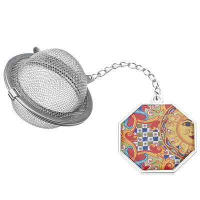 Bagutta La Terra del Sole Infusore per Tè a Sfera con Ciondolo Sole e Luna 4x20 cm
