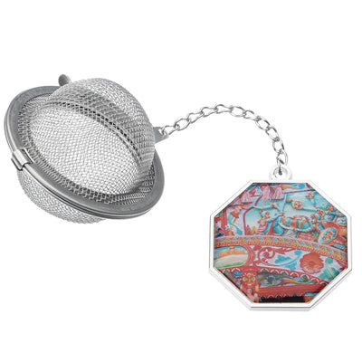 Bagutta La Terra del Sole Infusore per Tè a Sfera con Ciondolo Carretto Siciliano 4x20 cm