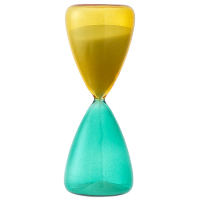 Bagutta Clessidra Mignon in Vetro Blu e Giallo 5 minuti 4,5x12 cm con Astuccio Regalo