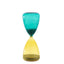 Bagutta Clessidra in Vetro Lucido Blu e Giallo 15 minuti 7x15 cm
