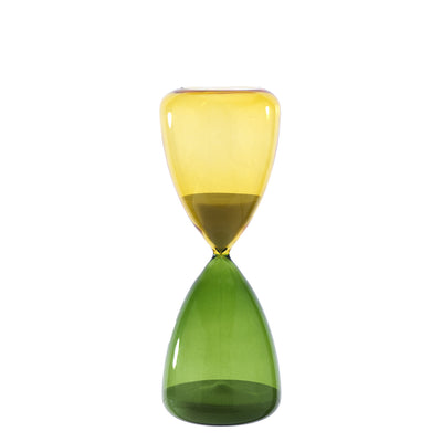 Bagutta Clessidra in Vetro Lucido Giallo e Verde 15 minuti 7x15 cm