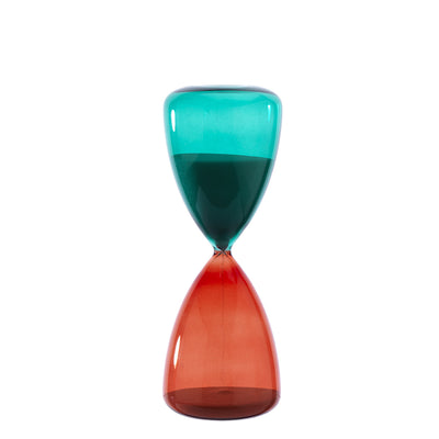 Bagutta Clessidra in Vetro Lucido Rosso e Blu 15 minuti 7x15 cm