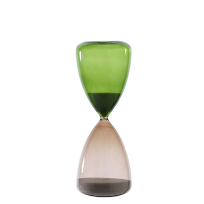 Bagutta Clessidra in Vetro Lucido Verde e Tortora 15 minuti 7x15 cm