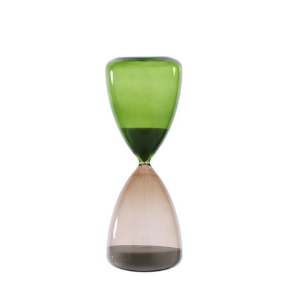 Bagutta Clessidra in Vetro Lucido Verde e Tortora 30 minuti 8x20 cm