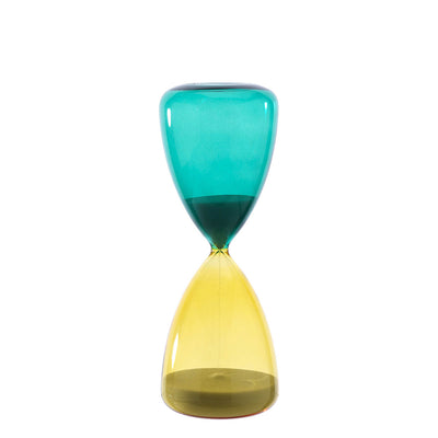 Bagutta Clessidra in Vetro Lucido Blu e Giallo 45 minuti 9x25 cm