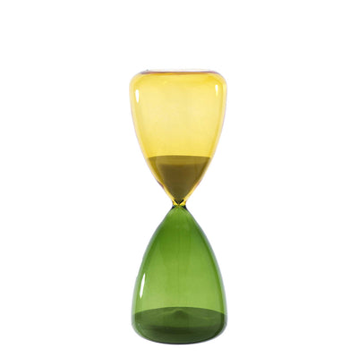 Bagutta Clessidra in Vetro Lucido Giallo e Verde 45 minuti 9x25 cm