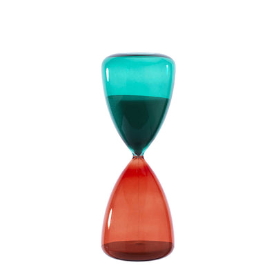 Bagutta Clessidra in Vetro Lucido Rosso e Blu 45 minuti 9x25 cm