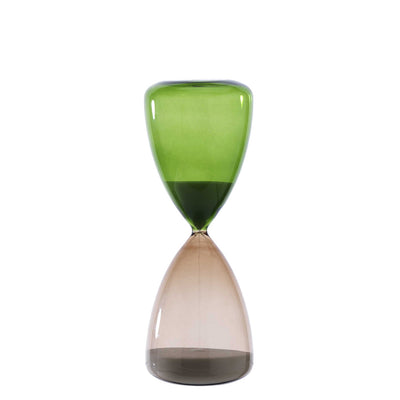 Bagutta Clessidra in Vetro Lucido Verde e Tortora 45 minuti 9x25 cm