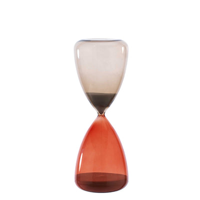 Bagutta Clessidra in Vetro Lucido Tortora e Rosso 45 minuti 9x25 cm