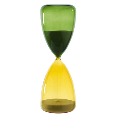 Bagutta Clessidra in Vetro Lucido Giallo e Verde 60 minuti 10x30 cm