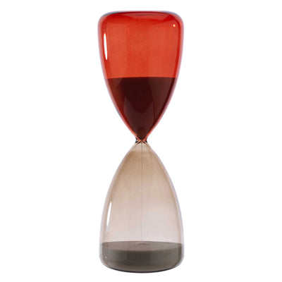 Bagutta Clessidra in Vetro Lucido Tortora e Rosso 60 minuti 10x30 cm