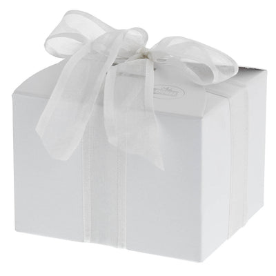 Bagutta Scatolina Decorativa Argentata Esagonale a Coste con Fiocco e Fiori 6,5x6,5x5 cm