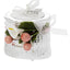 Bagutta Portacandela Minisacco Argentato con Tealight e Decoro Floreale Rosa 6x5x6 cm