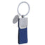 Bagutta Portachiavi ad Anello con Fettuccia Testurizzata Blu e Medaglietta Ovale 10 cm