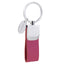 Bagutta Portachiavi ad Anello con Fettuccia Testurizzata Rosa e Medaglietta Ovale 10 cm