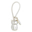 Bagutta Portachiavi Silver Plated Gatto con Asola in Silicone Bianca 8 cm